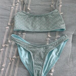 Triangl Blue Sparkle Chevron Bikini Set